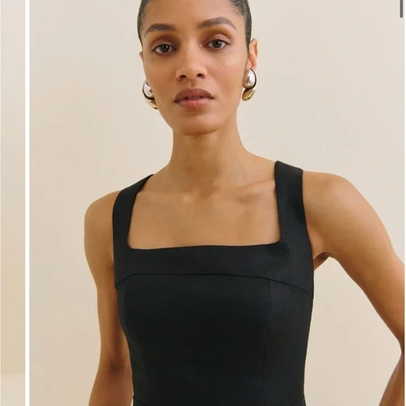 Reformation - Celosia Linen Dress - Black - Size 2 - Picture 3 of 5